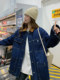 Denim down jacket lining for women 2025 Korean style super good-looking unique casual design stylish thickened winter jacket