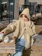 Apricot hooded woolen coat jacket for women autumn and winter 2025 fashion casual niche design double-sided woolen top