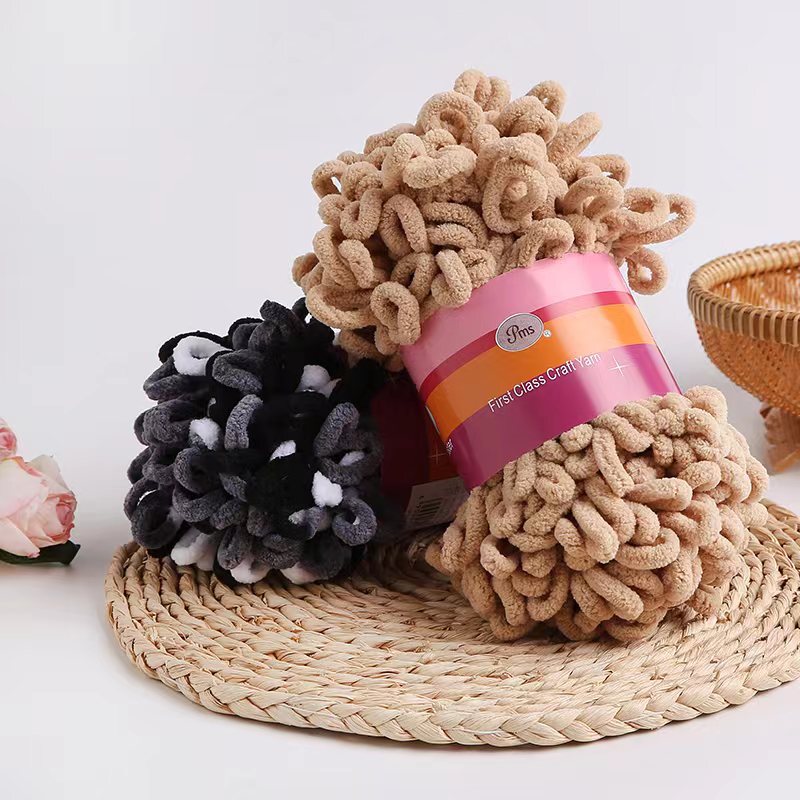 Circle Yarn Donut Ear Yarn Thick Ice Strip Hand-Knitted DIY Home Pillow Blanket Scarf Material Wool Circle Yarn Donut Ear Yarn Thick Ice Strip Hand-Knitted DIY Home Pillow Blanket Scarf Material Wool
