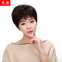 Xiudi wig female short hair temperament middle-aged and elderly lady lifelike natural face repair fluffy chemotherapy mother short straight hair set