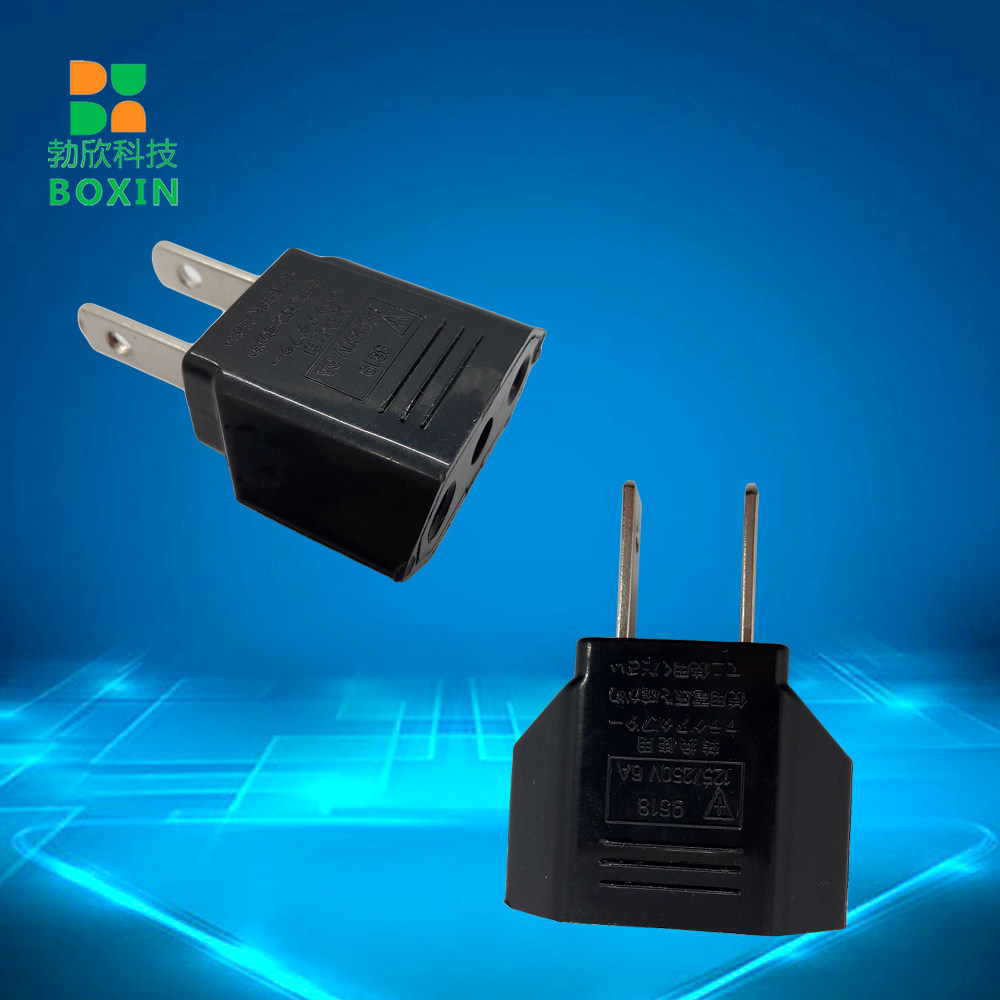 National standard two flat pin conversion plug single mini American standard conversion plug 10A250V copper pin 9618-1