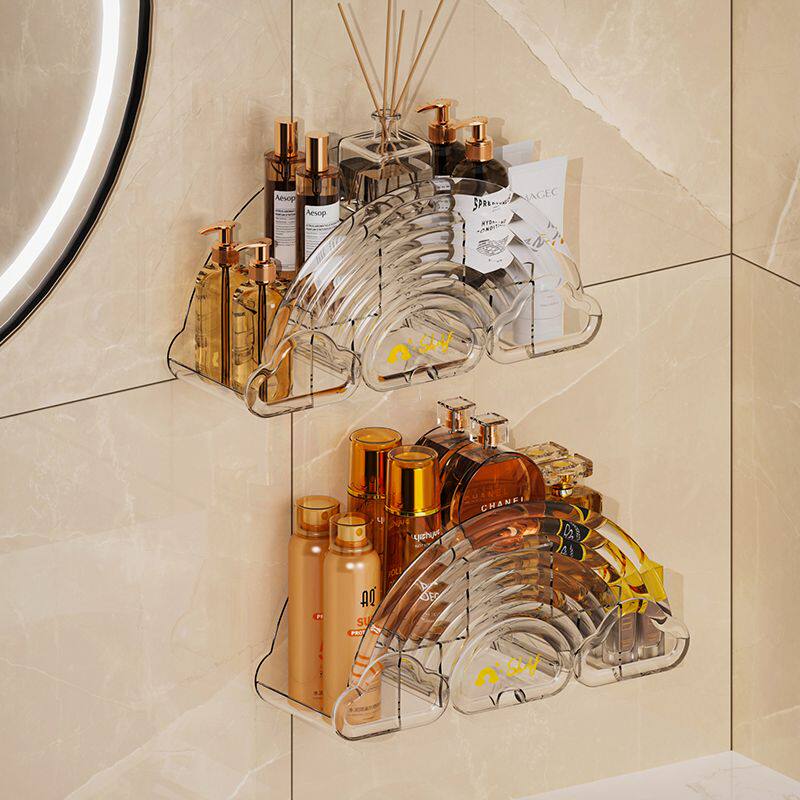Rainbow Cosmetic Shelve Home Bathroom Wash Terrace Containing box-free wall-mounted toilet accommodating shelf-Taobao