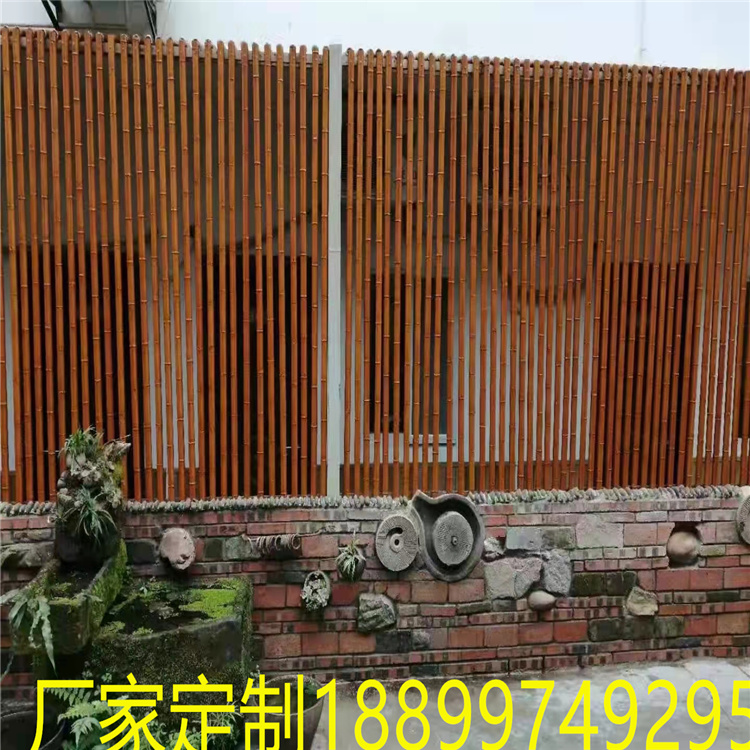 Indoor and outdoor decoration custom aluminum alloy bamboo pipe fence partition aluminum round pipe handle section bamboo grain wood grain modeling exterior wall