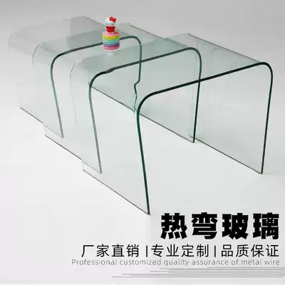 Hot curved curved stair handrails tempered Super White special-shaped glass custom fish tank coffee table order display cabinet partition