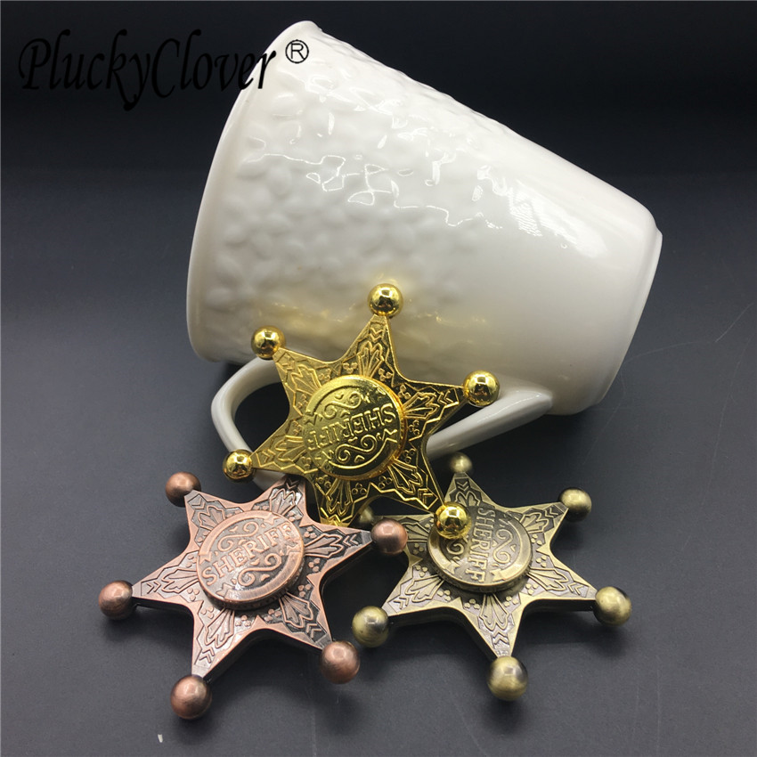 Zinc Alloy Retro Police Badge Medal Finger Spinning Colorful Adult Decompression Children's Gift Night Market Christmas Gift