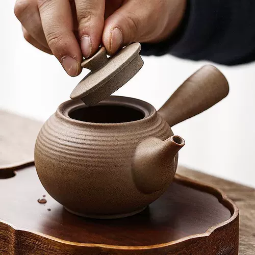 Керамический чай, горшок, чайный горшок, горшок, боковая ручка горшки, горшок черный чайный уголь чайная печь окружающая печь кунг -фу чай для гончья горшка из углеродного огня