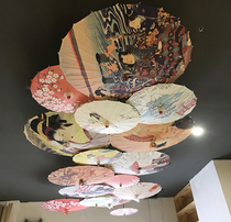 Ukiyo-E and style decoration small paper umbrella Japanese cuisine decoration kimono accessories hotel zakaya barbecue shop ceiling