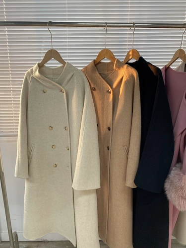 Двусторонное бархатное длинное шерстяное демисезонное шерстяное пальто, куртка, средней длины