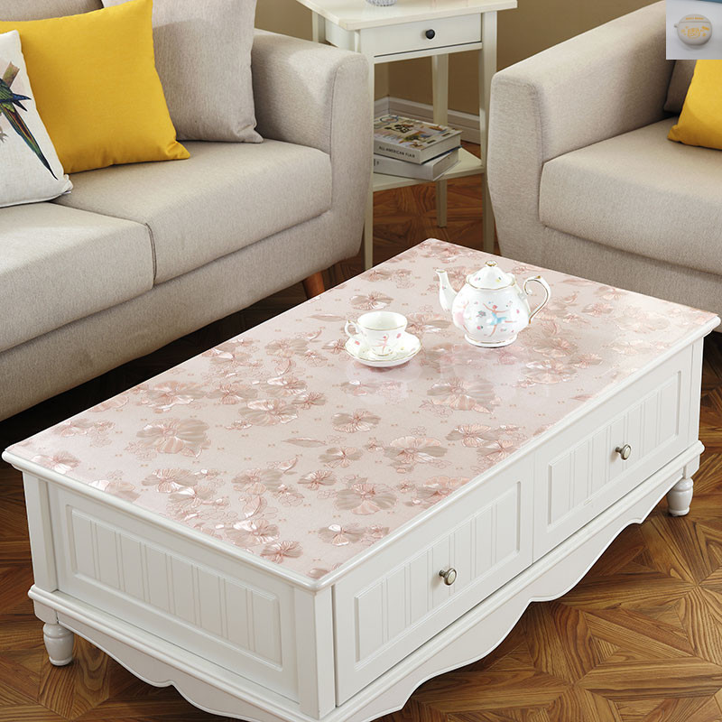 Plastic table cloth transparent table top soft plastic can cut table surface soft glass water crystal plate tea pvc waterproof