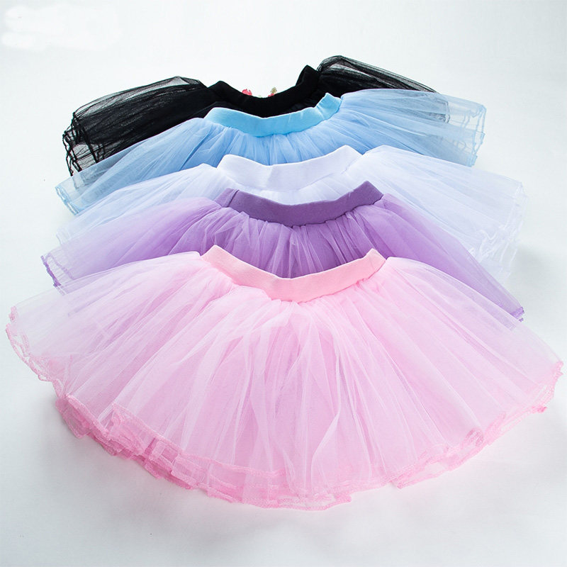 Lower body four-layer sha multi-color with Latin dress dance with a variety of collocation girls' examination skirt elastic waist practice skirt