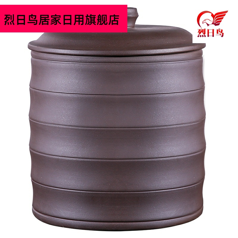 Yixing purple sand tea pot manual large seven loaves cylinder seal up tea tea storage POTS moistureproof household