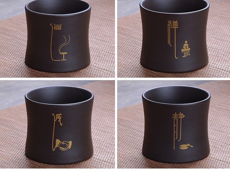 Violet arenaceous master kung fu tea cup of pure manual sample tea cup single CPU individual small koubei trumpet large cup old purple clay