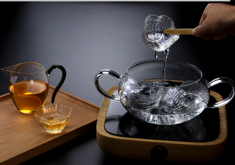 Transparent glass tea wash to electric TaoLu boil sterilization pot with cover large cups to wash basin of kung fu tea tea tea