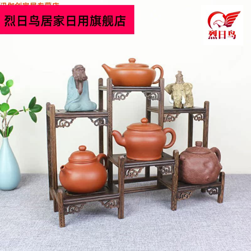 Cup rack solid wood tea tea cake stand little rich ancient frame cabinet receive shelf region of purple sand teapot tea set