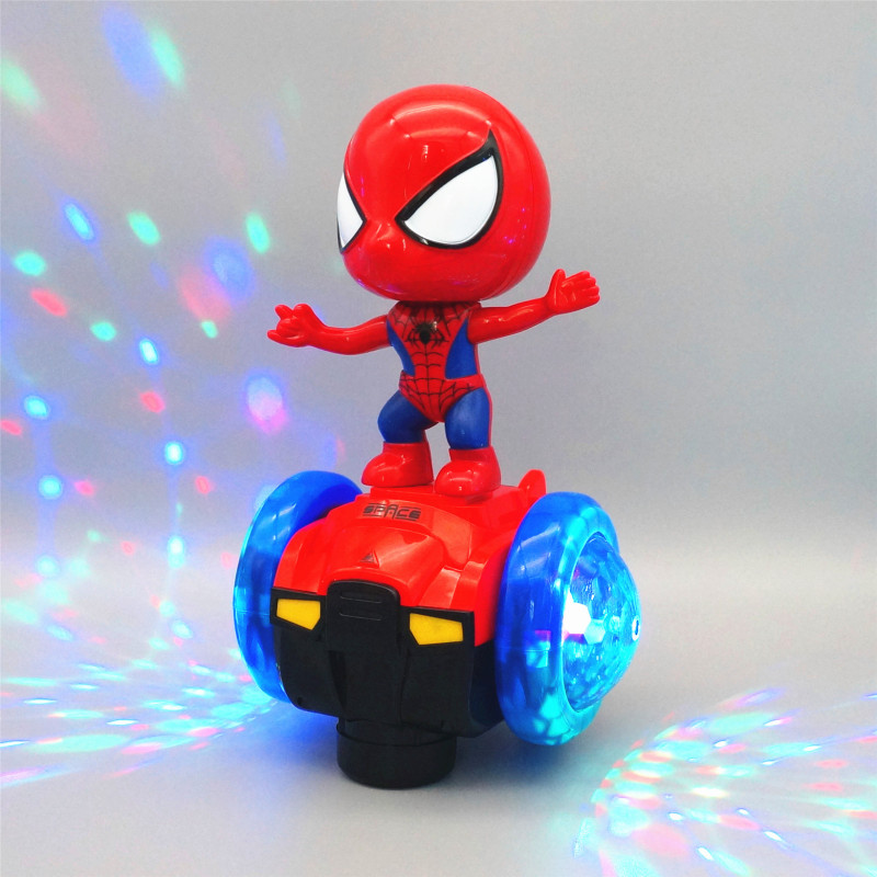 Children's Electric Toy Universal Car Stunt Spinning Turn Light Music Spiderman Kids Little Boy Birthday Gift