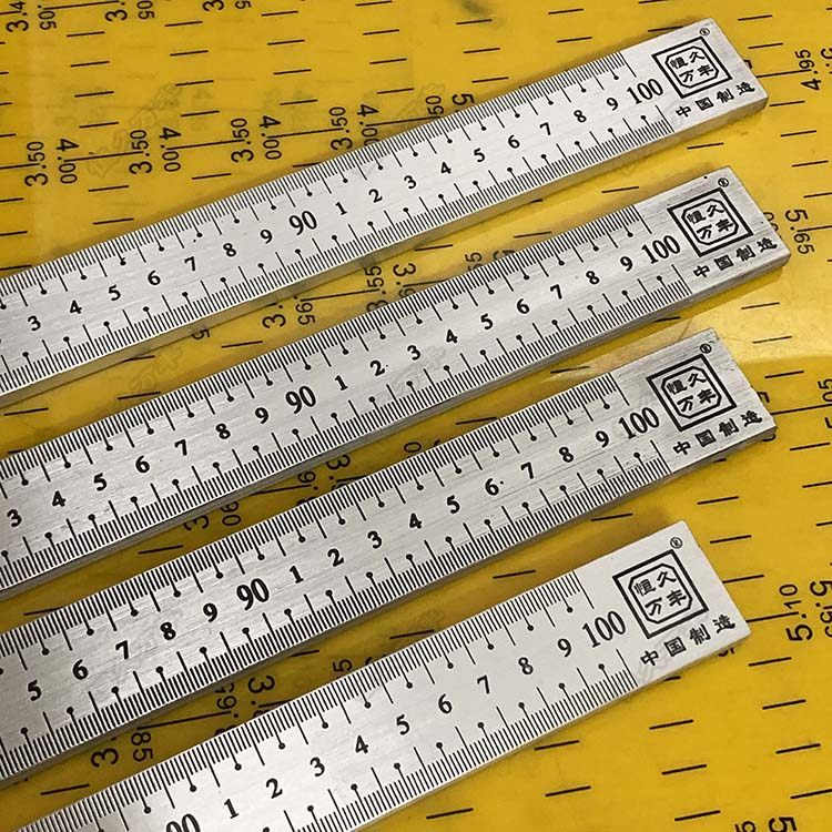 1 meter aluminum ruler thickened aluminum ruler ruler hand-held aluminum ruler thickened ruler opening ruler measuring board ruler 30#6