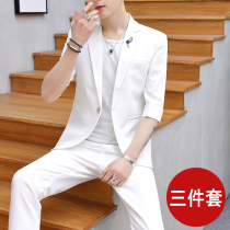 Mens suit Korean slim fit a thin fashion handsome casual seven-point sleeve summer small suit jacket