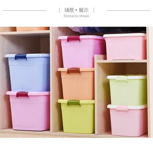 Trung bình 65L kích thước nhỏ hộp lưu trữ lớn để bàn hộp nhựa lưu trữ trong suốt hộp lưu trữ hộp lưu trữ gia dụng hộp đựng trang điểm