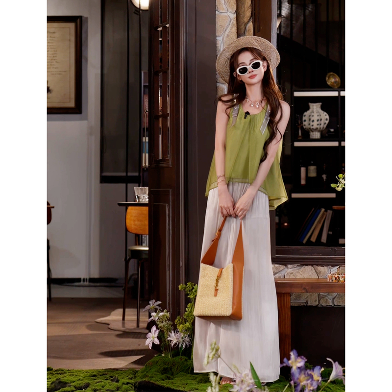 Tuntun Spring/Summer [Flowing Pants] Draped and Flowy, Loose and Relaxed, Slightly See-Through, Misty Wide-Leg Casual Pants