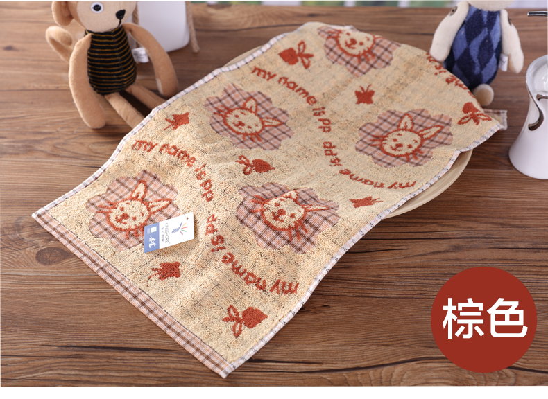 Khăn bông cotton vàng dễ thương họa tiết thỏ mềm mại thấm nước kinh tế - Khăn tắm / áo choàng tắm khăn tắm sợi tre
