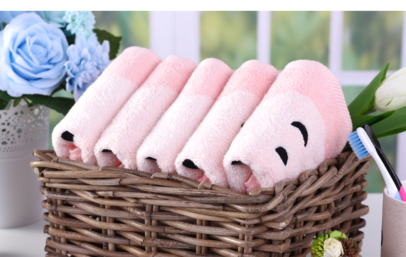 Vàng số bông dễ thương trẻ em phim hoạt hình mặt con mặt khăn về nhà khăn bông trong Scarf mềm và thấm - Khăn tắm / áo choàng tắm khăn rửa mặt