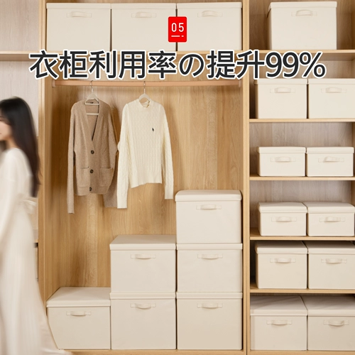 Японский ящик для хранения для домашнего использования, ткань, складная коробка для хранения