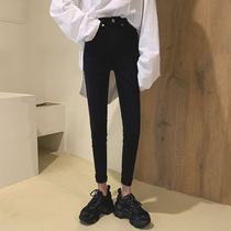 Black jeans women Autumn 2020 new Korean version of high waist tight body thin high feet pencils ankle-length pants tide