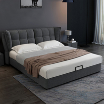 Xinnian Nordic bed Light luxury double bed 1 8 meters master bedroom small apartment soft bed detachable and washable fabric bed Simple and modern