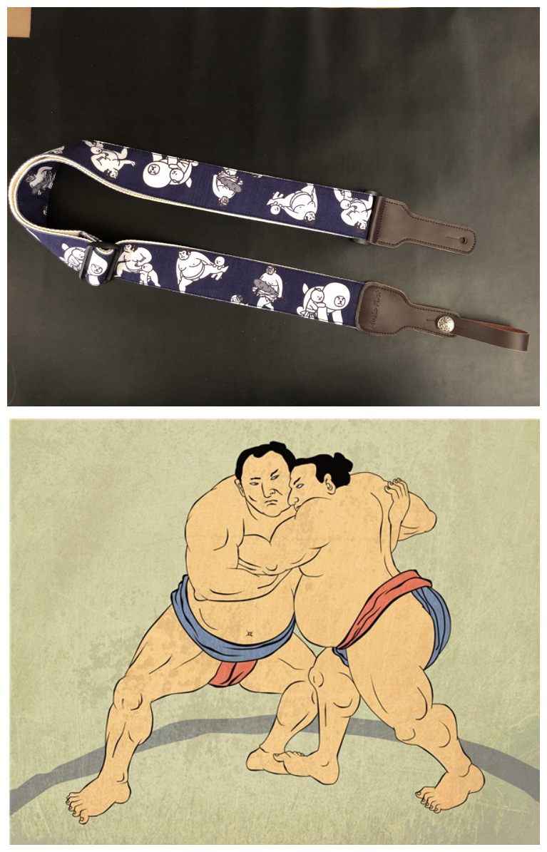 Original design limited Japanese sumo wrestling theme ukulele with universal Guitar strap Guitar strap