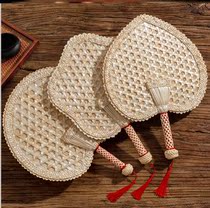 Fan Summer Portable Hand China Wind Old-fashioned Mosquito Repellent Weave Buswheat Stalks Round Fan Retro Flow Su Pendant Children