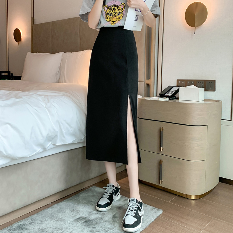 Women's Skirt Spring/Summer 2026 New Style Slit Slimming High-Waisted Black Suit Pencil A-Line Midi Skirt for Petite Women Women's Skirt Spring/Summer 2026 New Style Slit Slimming High-Waisted Black Suit Pencil A-Line Midi Skirt for Petite Women