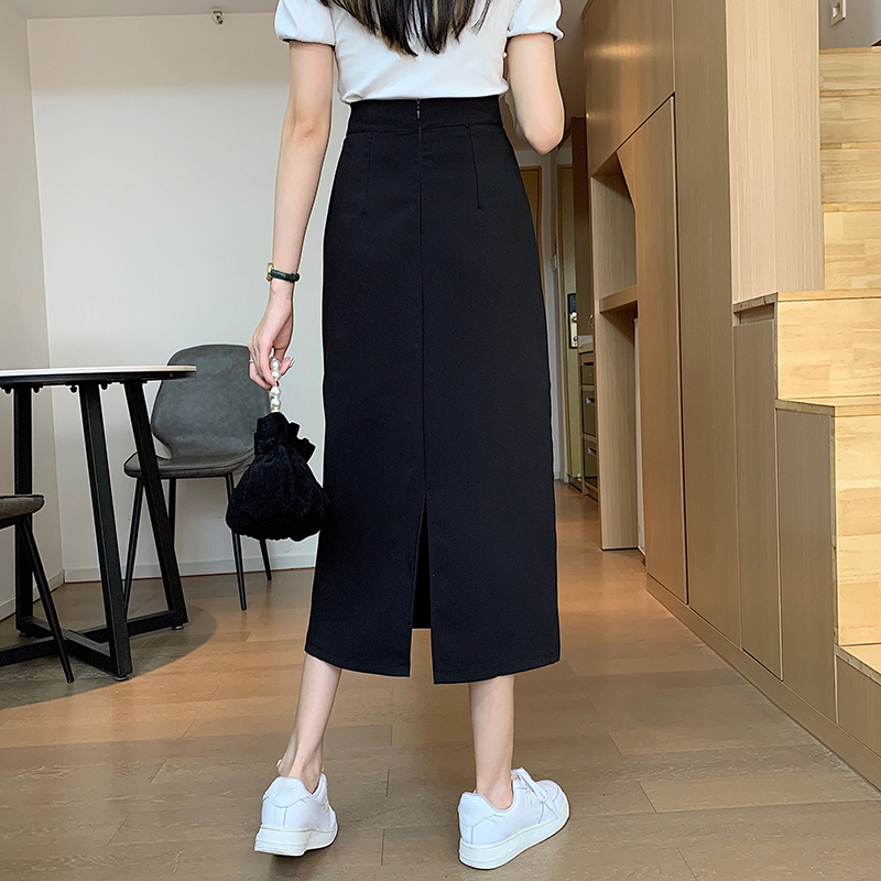 Women's Skirt Spring/Summer 2026 New Black Suit High-Waisted A-Line Pencil Skirt Long Skirt Petite Plus Size Slimming