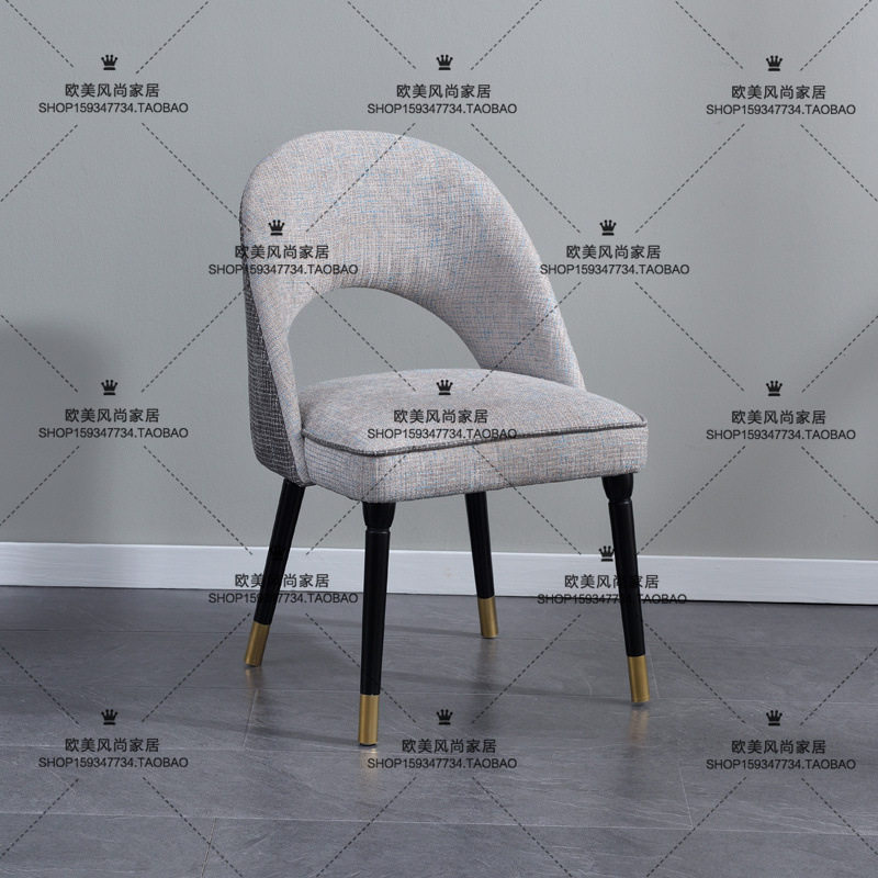 Solid wood backrest American fabric Countryside Chairs Dining Chairs Nordic Modern Minimalist Dining Room Chairs Desk Chairs