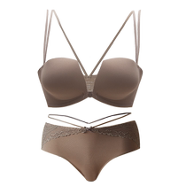 Front-button underwear for women with small breasts gathered to look bigger sexy anti-sagging seamless back bra set Amorous Cat Brand