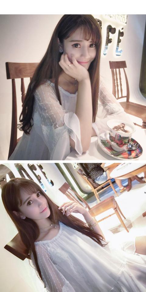 Mùa hè 2018 mới siêu ngọt ngào cổ tích kèn tay áo sơ mi ren voan áo sơ mi nữ dài lỏng lẻo của áo sơ mi nhỏ nước ngoài các kiểu áo sơ mi nữ ngắn tay đẹp