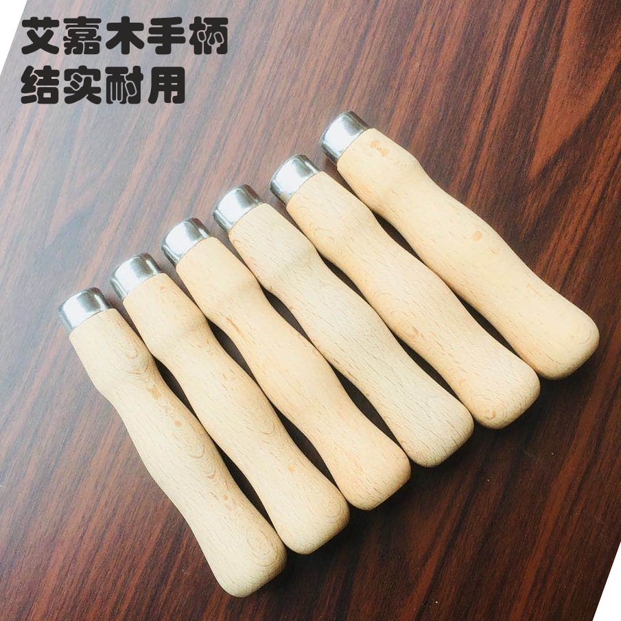 Tool put iron fork with wooden handle hardware handle spoon solid wood pot put file spatula instead of handle
