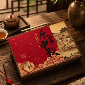 2026 New Model Mid-Autumn Festival Mooncake Gift Box Packaging Box High-End Chinese Style Portable Mooncake Box Empty Box