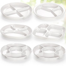 Keberja Fast Food Pan Imitation Porcelain Melamine Cutlery DINNER PLATE WHITE PLASTIC SEPARATION THREE-FOUR-SIX-G FAST FOOD DISH