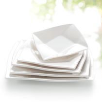 Kaibo Yamin square dinner plate imitation porcelain restaurant stir-fry dish restaurant square rice plate plastic Commercial