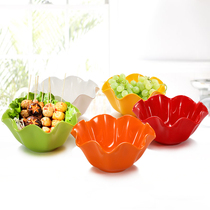 Color melamine fruit salad bowl Plastic melamine commercial creative rotating small hot pot shop tableware skewer bowl vegetable bowl