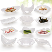 Kebai Jammemine Snack Dish Plastic Commercial White Cold Dish Creative Imitation Porcelain Hotel Restaurant Profiled Cutlery