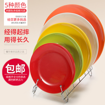 Melamine plate Round commercial melamine tableware Kindergarten color small plate Plastic snack plate Dinner plate Fruit