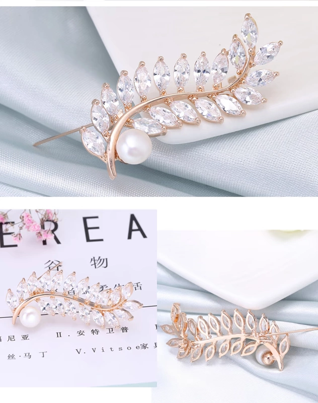 Luoqi trâm ngọc trai trâm cài áo khoác nữ đơn giản khí chất áo khoác (chụp ảnh trực tiếp không chụp) - Trâm cài ghim cài áo cao cấp
