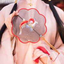 Ancient style embroidery Group fan female handmade Su embroidered silk fan Chinese style embroidered Hanfu tassel Palace fan Special Gift