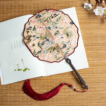 Ancient style embroidery Group fan Suzhou embroidery fan classic silk Hanfu embroidery Palace fan handmade double-sided embroidery dance fan