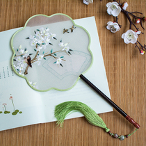 Su embroidery fan double-sided embroidery Group fan ancient style Hanfu fan handmade Suzhou embroidery Palace fan exquisite tassel dance fan