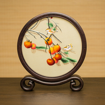 Chinese ornaments Suzhou embroidery classical desktop screen handmade double-sided embroidered small table screen exquisite setting special gifts