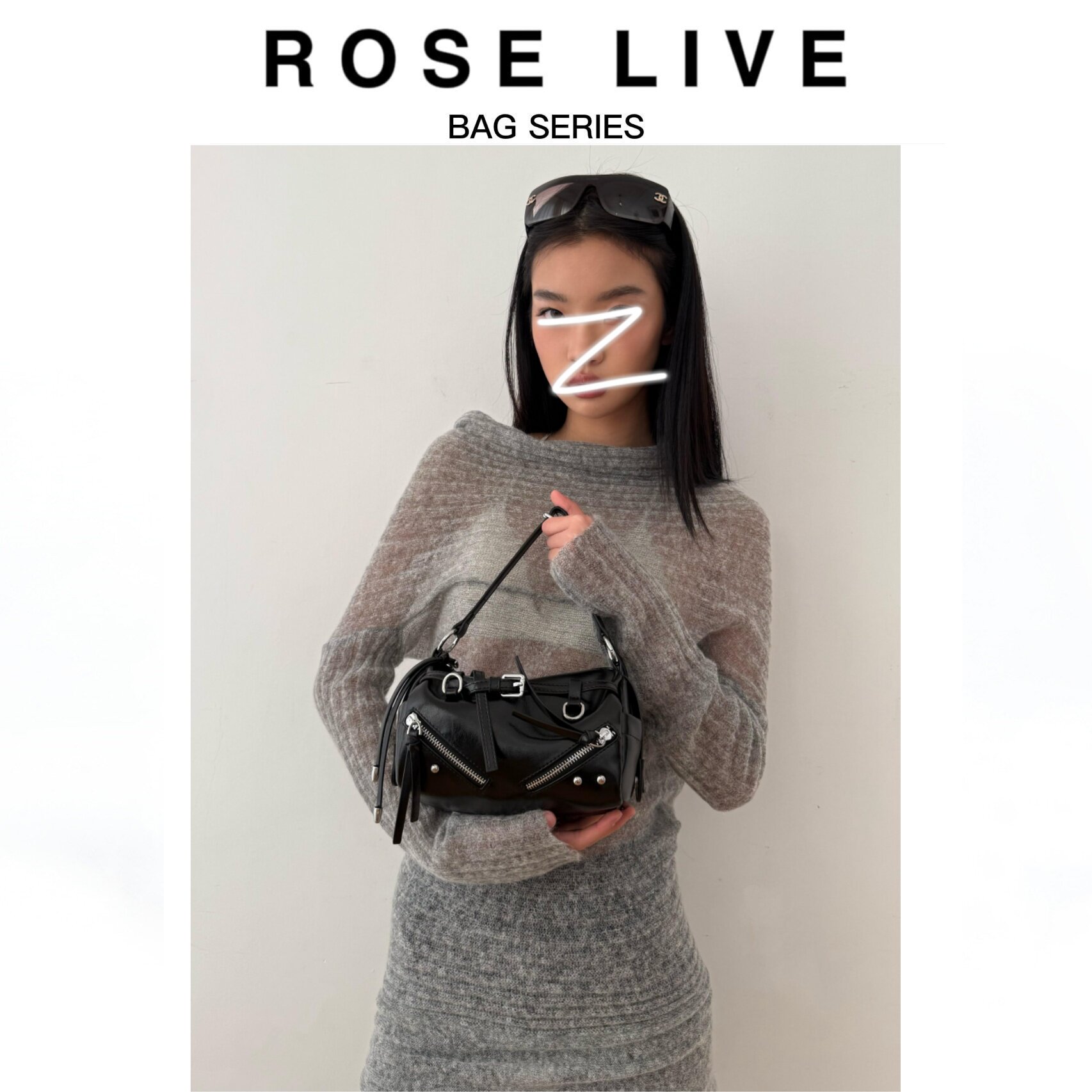 ROSE LIVE2025 новая мотоциклетная сумка с заклепками и кисточками, нишевая высококачественная диагональная сумка-цилиндр на одно плечо