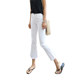 White Flared Cropped Pants for Women, Korean Style, Stretchy, Spring/Summer 2025 New Slimming High-Waisted Eight-Point Jeans, Trendy