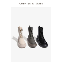 Small CK Short Boots Woman 2021 Fall New Martin Boots Autumn Winter Single Boot Side Zipped Pine Pastry Thick Base Locomotive Boots